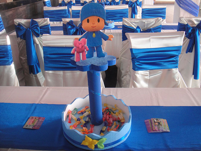 Centro de mesa bautizo Pocoyo