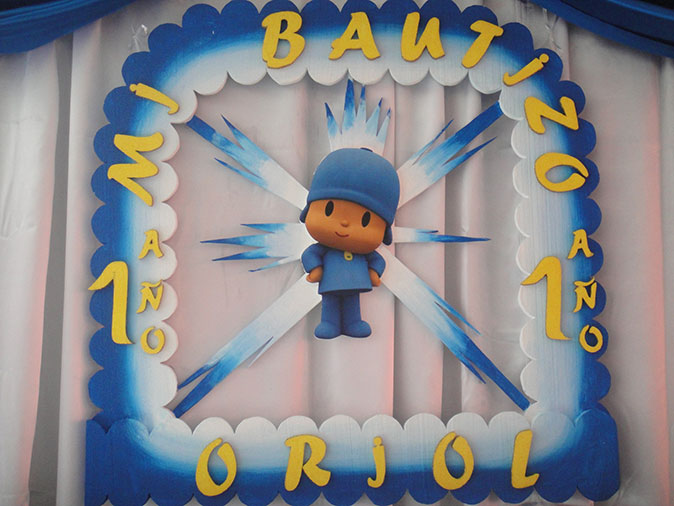 Mural bautizo Pocoyo